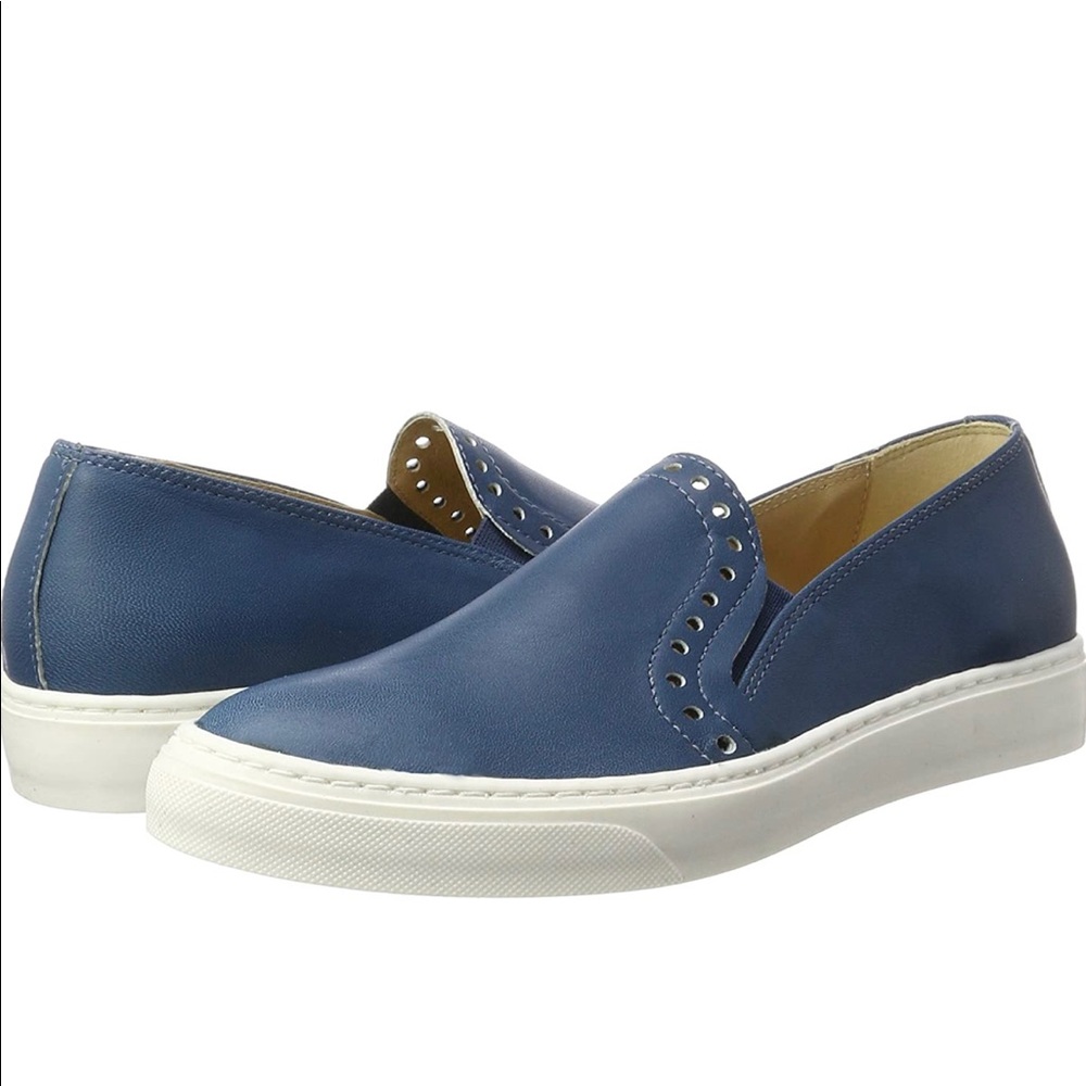 🇮🇹 Peperosa Women 102 Derbys Flats Blue natural leather loafers Made in Italy